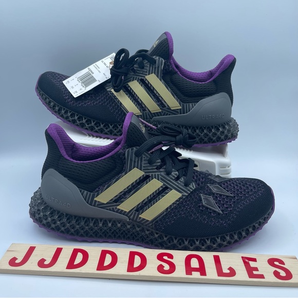 Adidas Ultra 4D Running Shoes HQ0949 Black Panther Marvel Men’s Sz 8.5 NWT RARE - Picture 1 of 11
